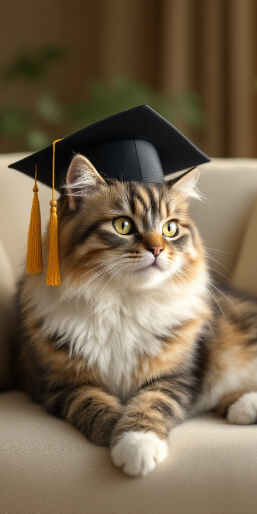 Cat with Graduation Cap