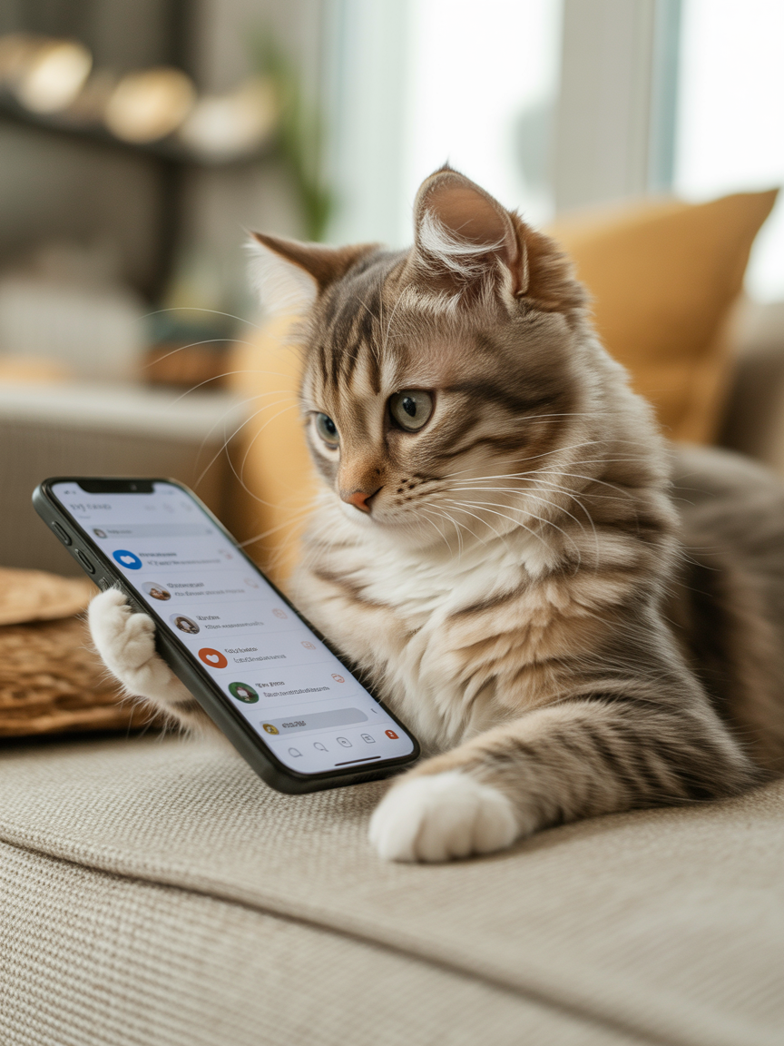 Katze Handy Gesicht