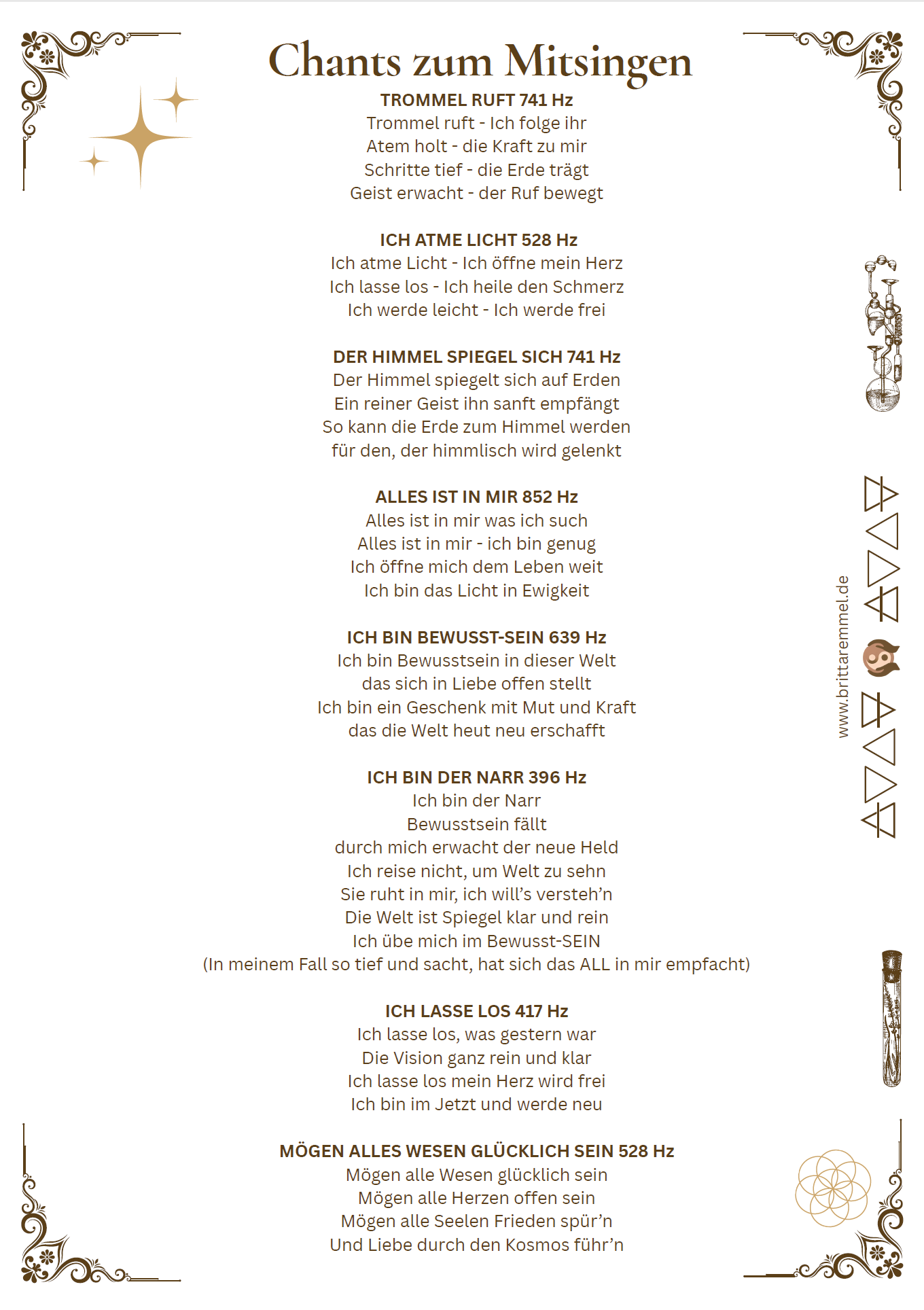 Chants zum Mitsingen